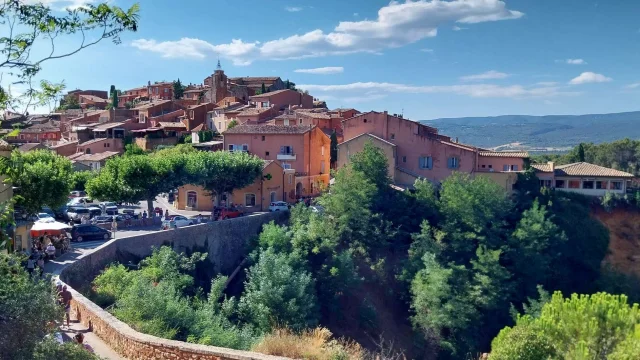 Ferienvermietung In der Provence Besuchen Vaucluse Roussillon Dorfblick Perche