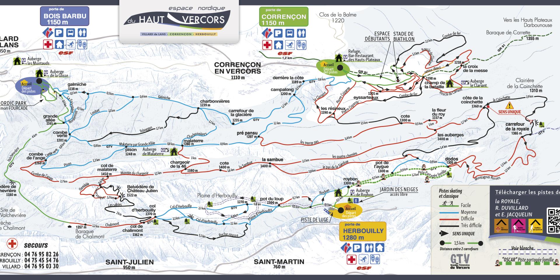 Plans des pistes Office de tourisme de Villard de Lans / Corrençon en