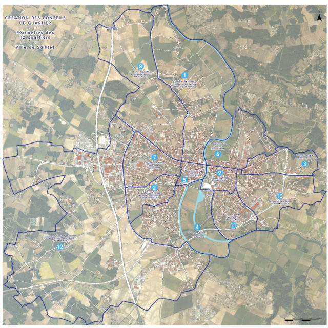 Les quartiers de Saintes