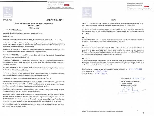 Interdiction Accès Promenade Parc Des Arènes Et Site La Palu