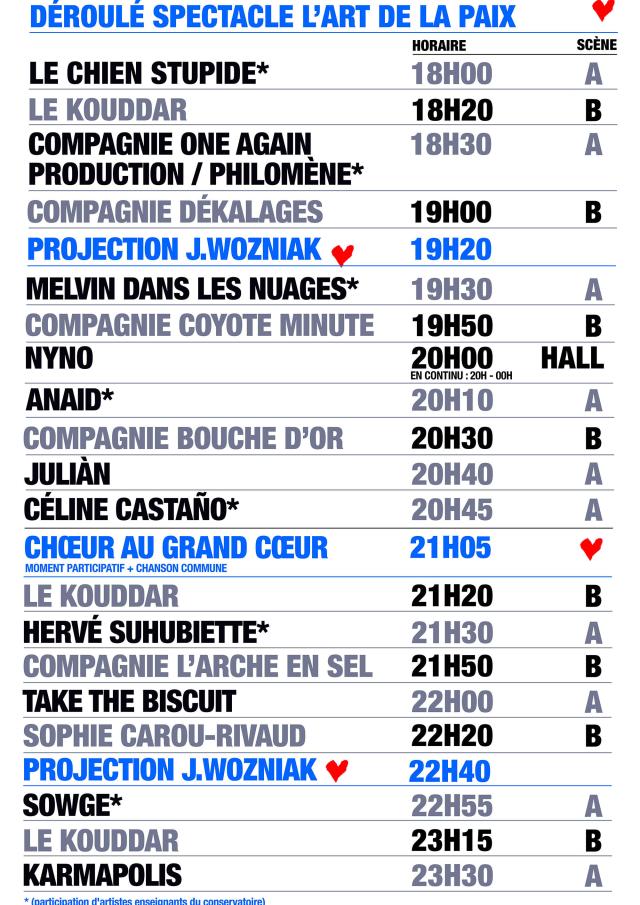 Horaires Concert Pour La Paix