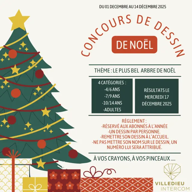 Affiche Concours Dessin Piscine Noël