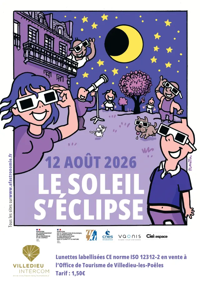 Affiche Eclipse Info Vente Lunettes Villedieu Intercom