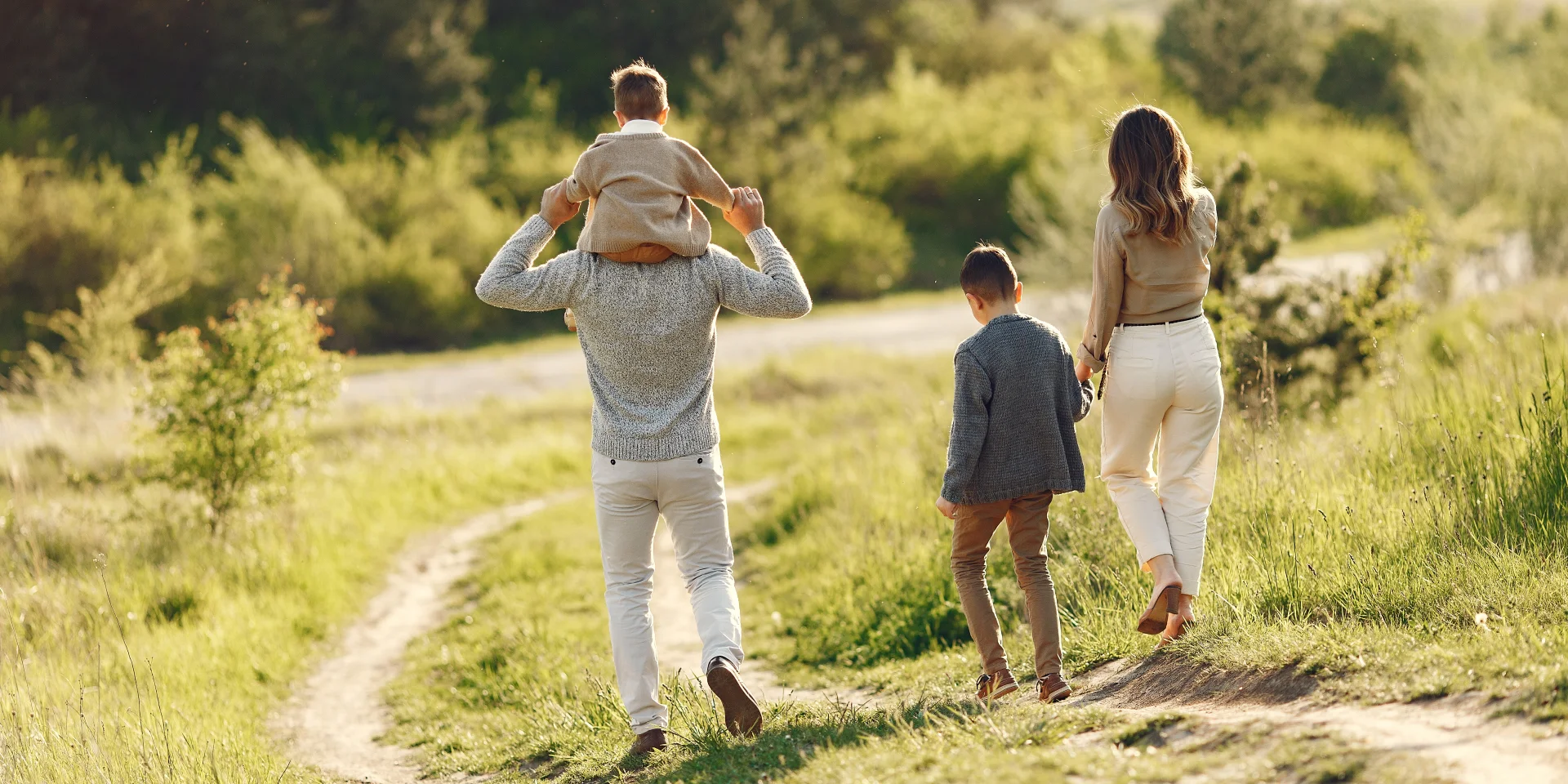 Cute Family Playing Summer Field