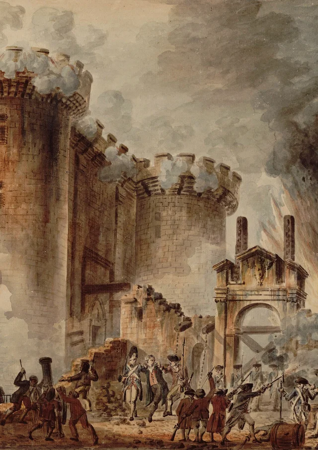 Tableau de Jean-Pierre Houël représentant prise de la Bastille