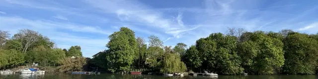 L'île du Devant depuis la halte fluviale d'Andrésy